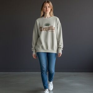 The Laundry Room Gray Tequila Crewneck Sweatshirt. Size S